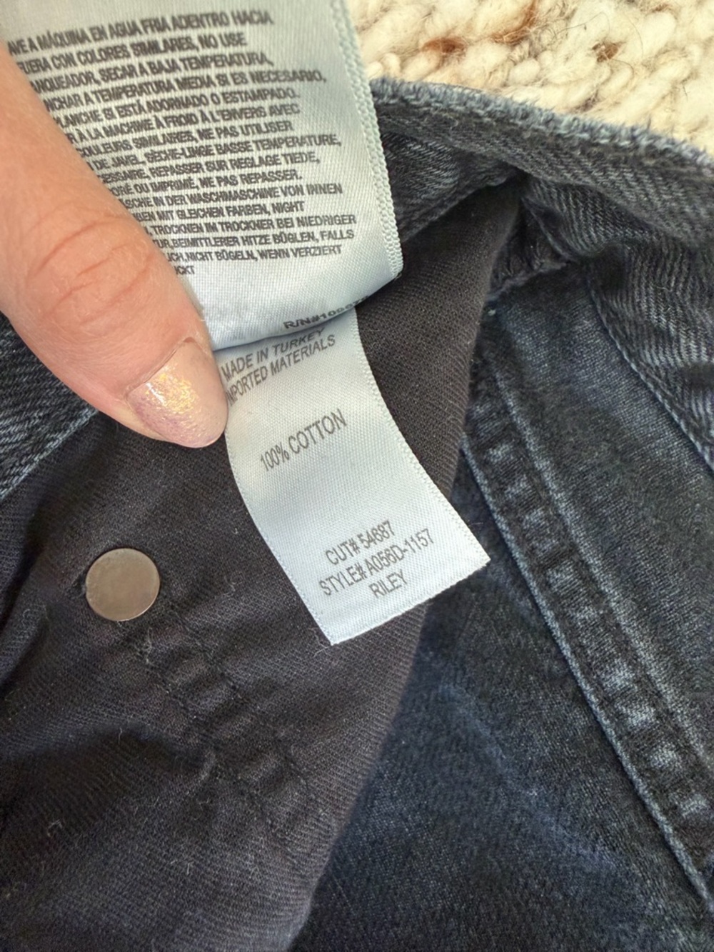 Agolde Black Riley Distressed Jeans - Picture 4 of 5
